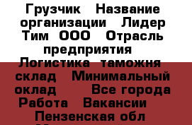 Грузчик › Название организации ­ Лидер Тим, ООО › Отрасль предприятия ­ Логистика, таможня, склад › Минимальный оклад ­ 1 - Все города Работа » Вакансии   . Пензенская обл.,Мокшанский р-н